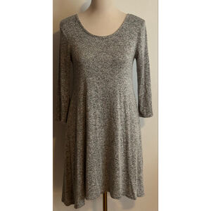 Women's Pinc Gray Black Long Sleeve Dress with Criss-Cross Back, Size M